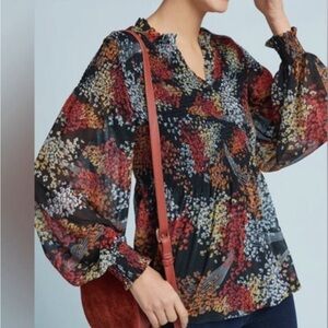 Boho balloon sleeve top